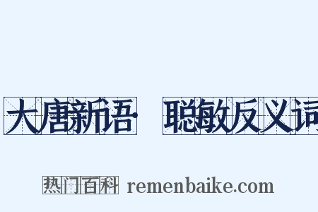 大唐新语·聪敏反义词是什么意思的图片